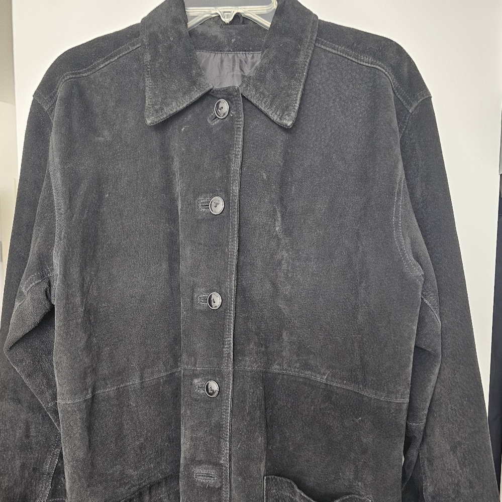 Arleen Bowman Chin Chin vintage suede car coat jacket